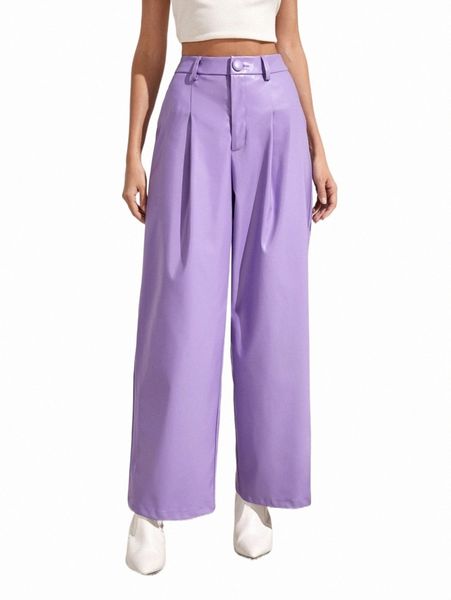 women's pants & capris high waist plicated detail wide leg pants v4hx#, Black;white
women's pants & capris high waist plicated detail wide leg pants v4hx#, Black;white
