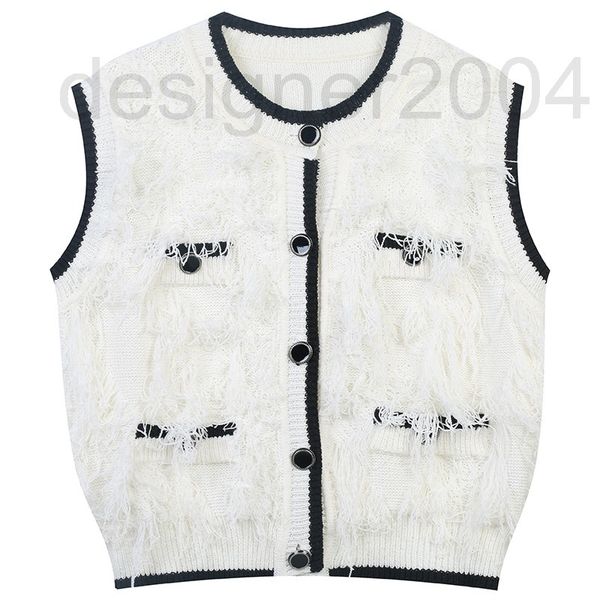 women's knits & tees designer spring and summer black white contrast vest women 2022 new tassel splicing temperament celebrity small fr
women's knits & tees designer spring and summer black white contrast vest women 2022 new tassel splicing temperament celebrity small fr