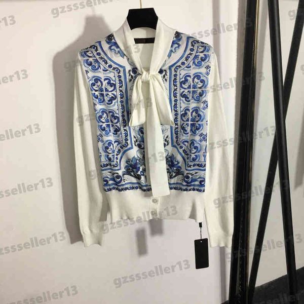 luxury designer womens jacket blue and white porcelain print silk panel cardigan jacket bow neck long sleeve knit jacket women clothing, Black;brown
luxury designer womens jacket blue and white porcelain print silk panel cardigan jacket bow neck long sleeve knit jacket women clothing, Black;brown