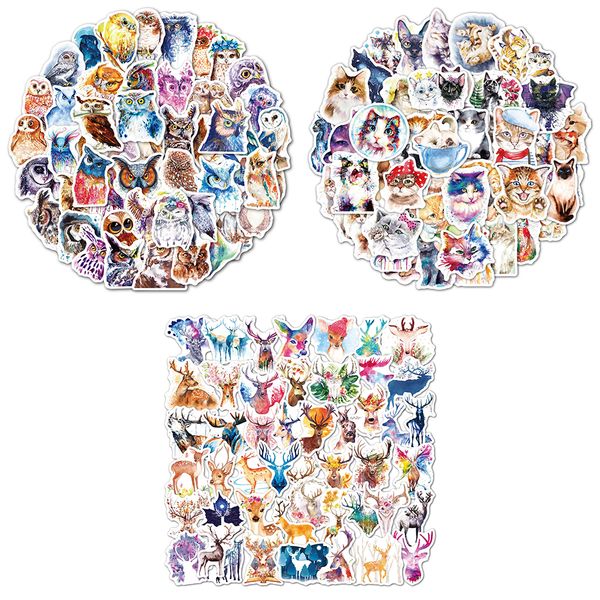 50pcs cartoon watercolor owl deer cat stickers skate accessories no-duplicate waterproof vinyl animal sticker for skateboard lapluggage phon
50pcs cartoon watercolor owl deer cat stickers skate accessories no-duplicate waterproof vinyl animal sticker for skateboard lapluggage phon