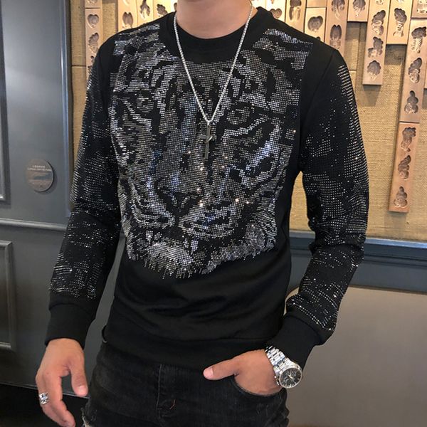 men's casual shirts autumn winter fashion brand men's tee shirt homme personalized trend drilling tiger head men's heavy indu, White;black
men's casual shirts autumn winter fashion brand men's tee shirt homme personalized trend drilling tiger head men's heavy indu, White;black