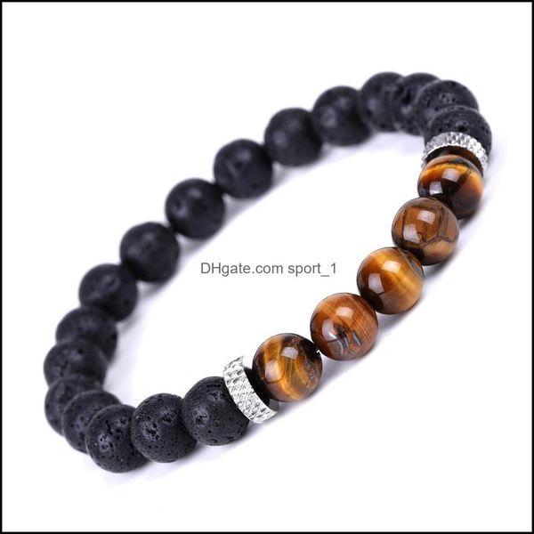 charm bracelets tiger eye beads black lava stone bracelet women men yoga hand string jewelry friendship gift drop delivery 2021 sport1 dhisb, Golden;silver
charm bracelets tiger eye beads black lava stone bracelet women men yoga hand string jewelry friendship gift drop delivery 2021 sport1 dhisb, Golden;silver