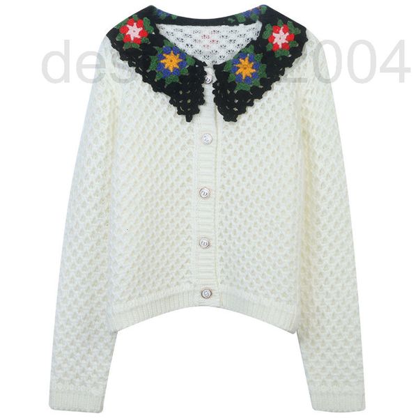 women's sweaters designer 2022 spring and autumn new clothing contrast color doll collar hand crocheted hollow out design loose style k, White;black
women's sweaters designer 2022 spring and autumn new clothing contrast color doll collar hand crocheted hollow out design loose style k, White;black
