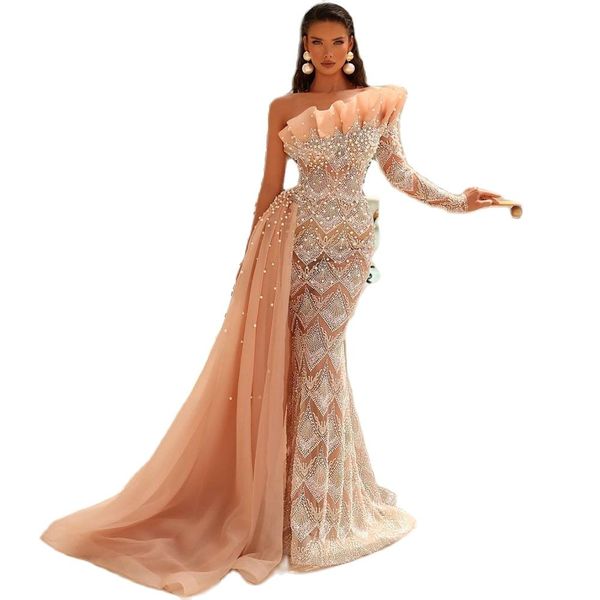 pink classic mermaid evening dresses one long sleeve bateau neck lace floor length sparkling beaded appliques sequins pearls celebrity plus, Black;red
pink classic mermaid evening dresses one long sleeve bateau neck lace floor length sparkling beaded appliques sequins pearls celebrity plus, Black;red