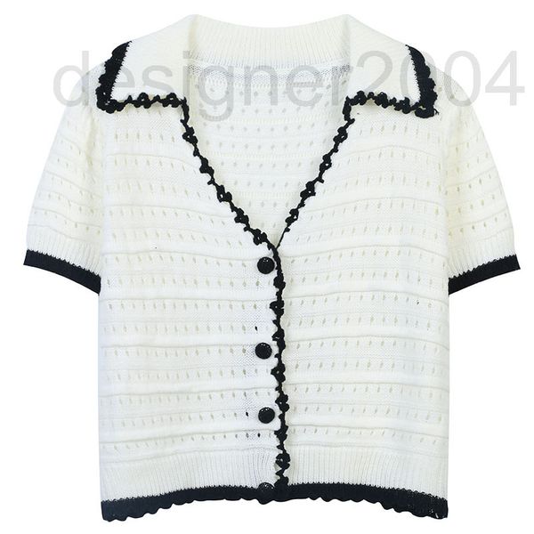 women's sweaters designer xioxingfeng knitted crdign is new summer blck-nd-white color mtching lce collr design with temperment of cele, White;black
women's sweaters designer xioxingfeng knitted crdign is new summer blck-nd-white color mtching lce collr design with temperment of cele, White;black