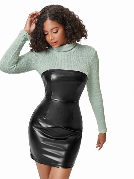 two piece dress x soboss brand high neck & pu leather bodycon dress o2nf#, White
two piece dress x soboss brand high neck & pu leather bodycon dress o2nf#, White