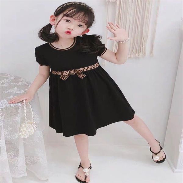 luxury baby girls dress kids letter f bowknot summer short sleeve children casual designer clothing296s, Red;yellow
luxury baby girls dress kids letter f bowknot summer short sleeve children casual designer clothing296s, Red;yellow