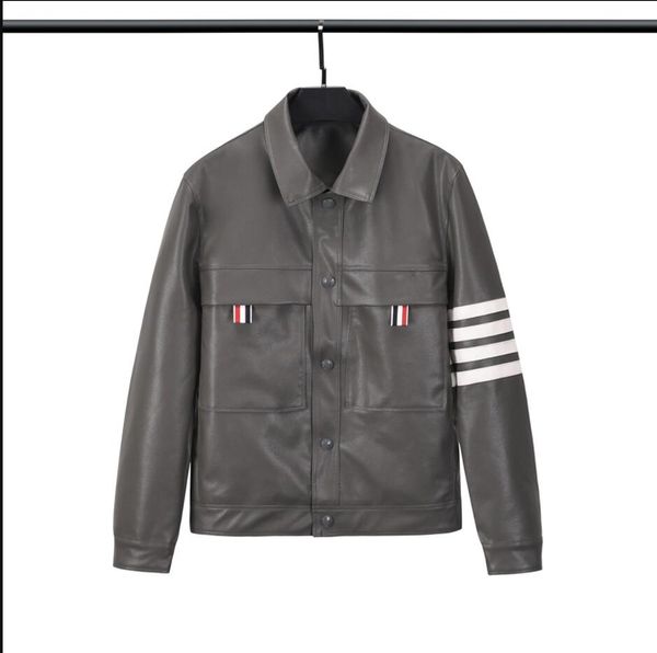men's pu jacket coat korean classic striped casual lapel pocket slim women's couple leather jacket, Black;brown
men's pu jacket coat korean classic striped casual lapel pocket slim women's couple leather jacket, Black;brown