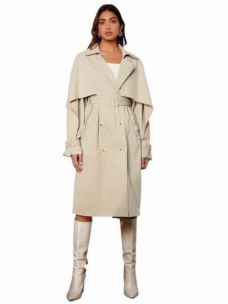 women's trench coats cloak sleeve double breasted buckled belted trench coat l0i9#, Tan;black
women's trench coats cloak sleeve double breasted buckled belted trench coat l0i9#, Tan;black