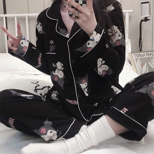women's sleepwear fan sweet long sleeve trousers worn outside home clothes cute cartoon girls pajamas suit comfortable loose homewear 2, Black;red
women's sleepwear fan sweet long sleeve trousers worn outside home clothes cute cartoon girls pajamas suit comfortable loose homewear 2, Black;red