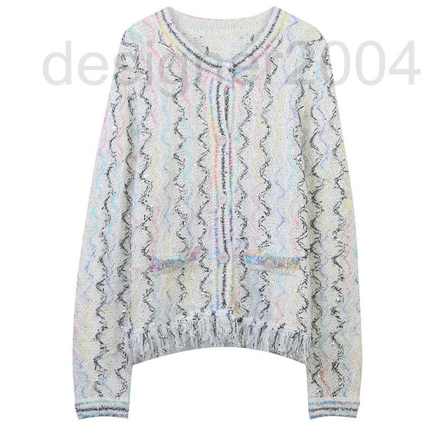 women's sweaters designer spring summer knitted cardigan 2022 new color contrast wave stripe bright silk tassel design temperament roun, White;black
women's sweaters designer spring summer knitted cardigan 2022 new color contrast wave stripe bright silk tassel design temperament roun, White;black