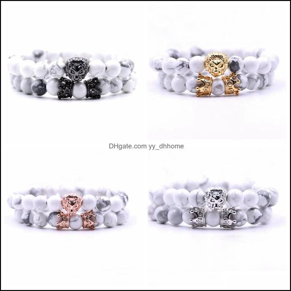 beaded strands 2 pcs/set animal king lion head howlite turquoise bracelet black natural stone crown couple braclet sets dhseller2010 dhcei
beaded strands 2 pcs/set animal king lion head howlite turquoise bracelet black natural stone crown couple braclet sets dhseller2010 dhcei