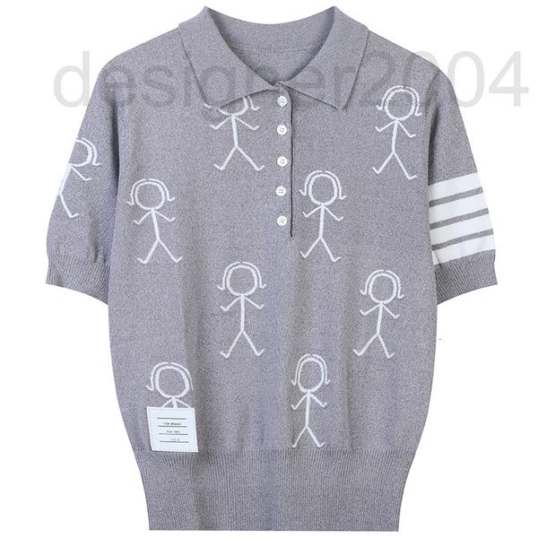 women's sweaters designer tb four bar sweater spring new style lapel short sleeve polo shirt jacquard college slim fit t-shirt women�, White;black
women's sweaters designer tb four bar sweater spring new style lapel short sleeve polo shirt jacquard college slim fit t-shirt women�, White;black