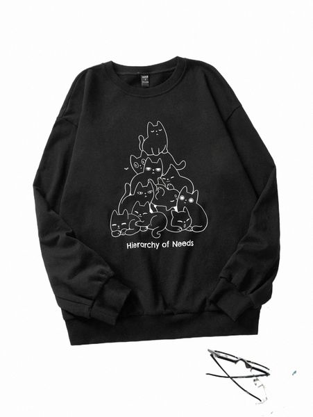 women's hoodies & sweatshirts x geekydog cat & slogan graphic sweatshirt d2c3#, Black
women's hoodies & sweatshirts x geekydog cat & slogan graphic sweatshirt d2c3#, Black