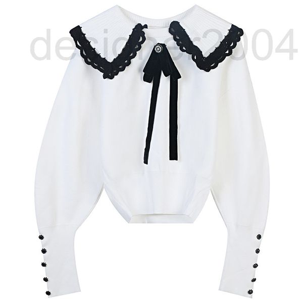 women's sweaters designer spring 2022 new crochet bow stitching temperament versatile slim fit doll collar pullover sweater kf5f, White;black
women's sweaters designer spring 2022 new crochet bow stitching temperament versatile slim fit doll collar pullover sweater kf5f, White;black