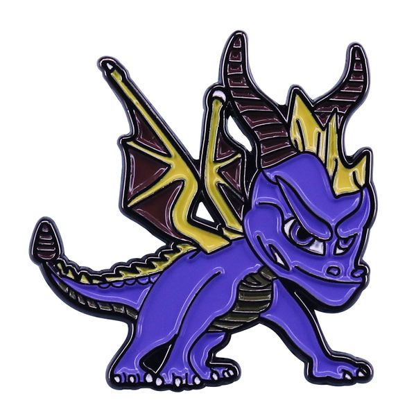 purple dragon spyro pin video game badge popular culture jewelry, Blue 
purple dragon spyro pin video game badge popular culture jewelry, Blue