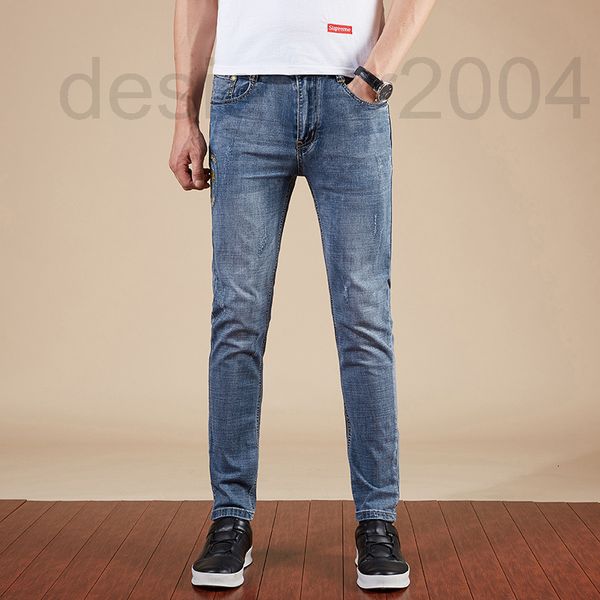men's jeans designer summer new korean version elastic slim fit small feet high-end long pants nlds, Blue
men's jeans designer summer new korean version elastic slim fit small feet high-end long pants nlds, Blue