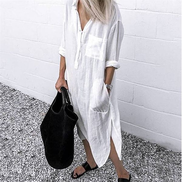 casual dresses autumn cotton women's dress white oversize casual long shirt dresses female summer loose fashion beach ladies clothes 22, Black;gray
casual dresses autumn cotton women's dress white oversize casual long shirt dresses female summer loose fashion beach ladies clothes 22, Black;gray