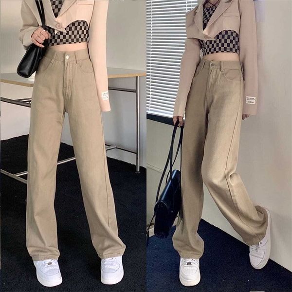 women's jeans khaki pants female japanese solid color high waist straight loose fashion casual cotton 220830, Blue
women's jeans khaki pants female japanese solid color high waist straight loose fashion casual cotton 220830, Blue