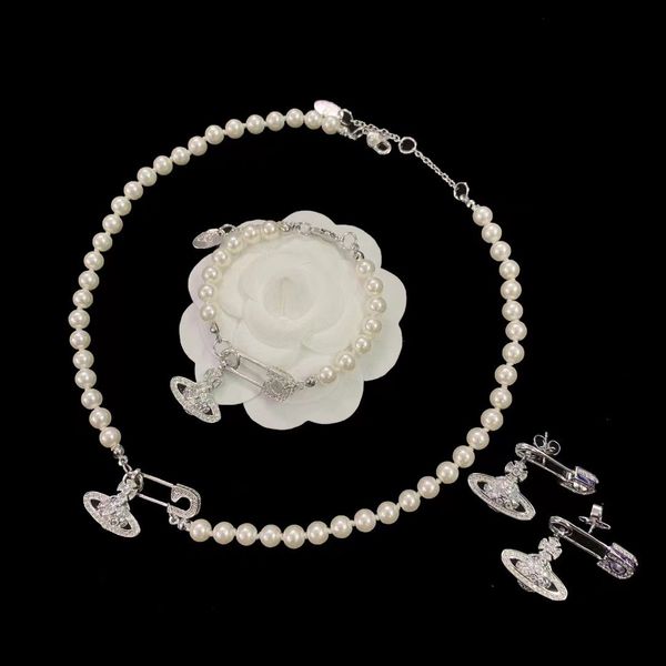 pendant necklaces high version 1 bixi vivian westwood pearl saturn pin necklace bracelet earring set punk fashion jewelry, Silver
pendant necklaces high version 1 bixi vivian westwood pearl saturn pin necklace bracelet earring set punk fashion jewelry, Silver