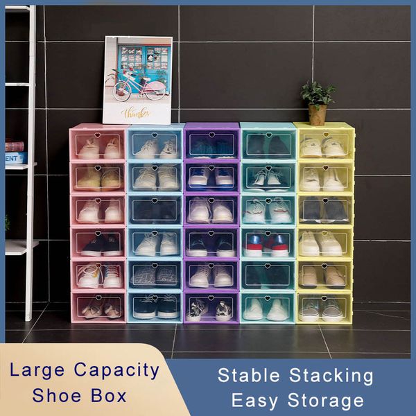 thicken plastic shoe boxes clear dustproof storage box transparent flip candy color stackable shoes organizer boxes
thicken plastic shoe boxes clear dustproof storage box transparent flip candy color stackable shoes organizer boxes