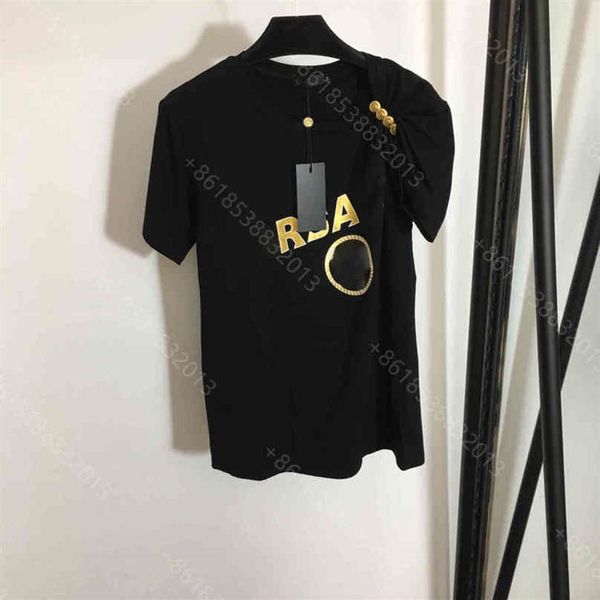 21ss designer clothes women cotton t shirt dress bronzing printing simple short-sleeved t-shirt graphic pack pullover metal knot decora289y, White
21ss designer clothes women cotton t shirt dress bronzing printing simple short-sleeved t-shirt graphic pack pullover metal knot decora289y, White