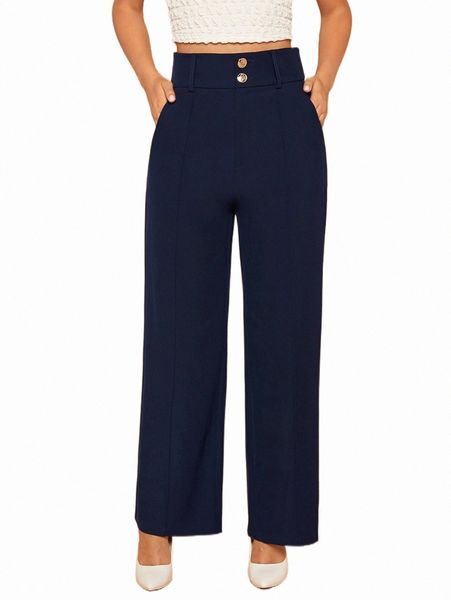 women's suits & blazers button front slant pocket pants v8wp#, White;black