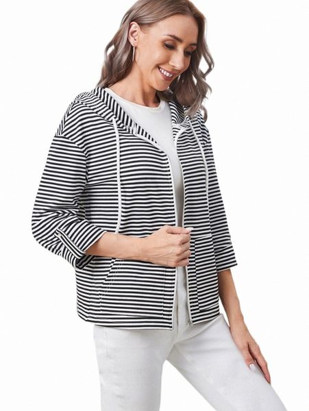 women's hoodies & sweatshirts emery rose striped drawstring hooded sweatshirt j3z5#, Black
women's hoodies & sweatshirts emery rose striped drawstring hooded sweatshirt j3z5#, Black