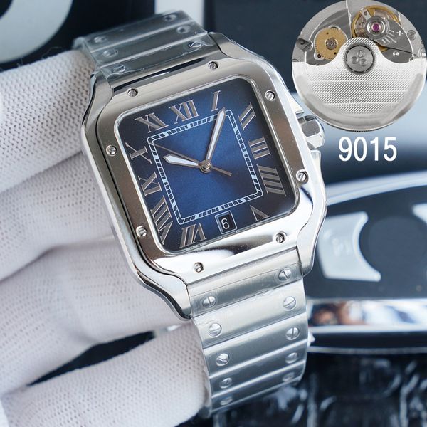square luxury watches silver case blue dial 40mm 904l stainless steel case bracelet eta 9015 automatic waterproof watch fashion mens wristwa, Slivery;brown
square luxury watches silver case blue dial 40mm 904l stainless steel case bracelet eta 9015 automatic waterproof watch fashion mens wristwa, Slivery;brown