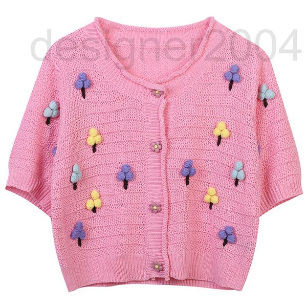 women's sweaters designer short knitted cardigan summer new color contrast pom floret three-dimensional decoration sweet aging small ma, White;black
women's sweaters designer short knitted cardigan summer new color contrast pom floret three-dimensional decoration sweet aging small ma, White;black
