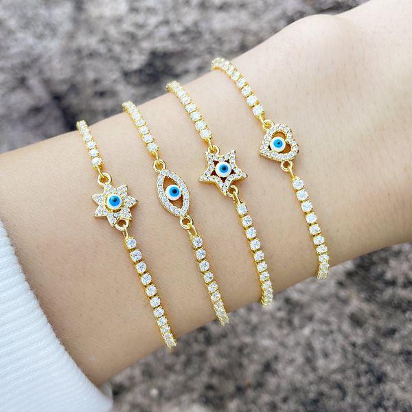 s3169 gold plated enamel evil eye bracelets for women blue eyes geometric zircon chain adjustable bracelets, Golden;silver
s3169 gold plated enamel evil eye bracelets for women blue eyes geometric zircon chain adjustable bracelets, Golden;silver