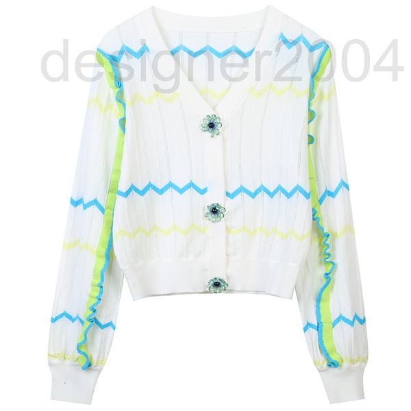 women's sweaters designer summer knitted cardigan 2022 new color contrast striped wooden ear edge minority design sweet aging short fem, White;black
women's sweaters designer summer knitted cardigan 2022 new color contrast striped wooden ear edge minority design sweet aging short fem, White;black