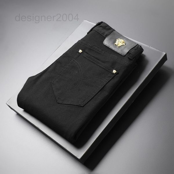 men's jeans designer summer thin pure black slim fit small feet casual and versatile elastic youth fashion pants nkd5, Blue
men's jeans designer summer thin pure black slim fit small feet casual and versatile elastic youth fashion pants nkd5, Blue