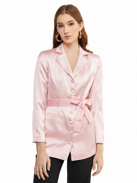 women's two piece pants x jacqueline city single breasted belted satin blazer u9az#, White
women's two piece pants x jacqueline city single breasted belted satin blazer u9az#, White