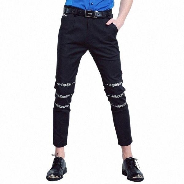 men's pants men's pants fanzhuan fashion casual male men's summer men pure waist mouth flower embroidery personality trousers, Black
men's pants men's pants fanzhuan fashion casual male men's summer men pure waist mouth flower embroidery personality trousers, Black