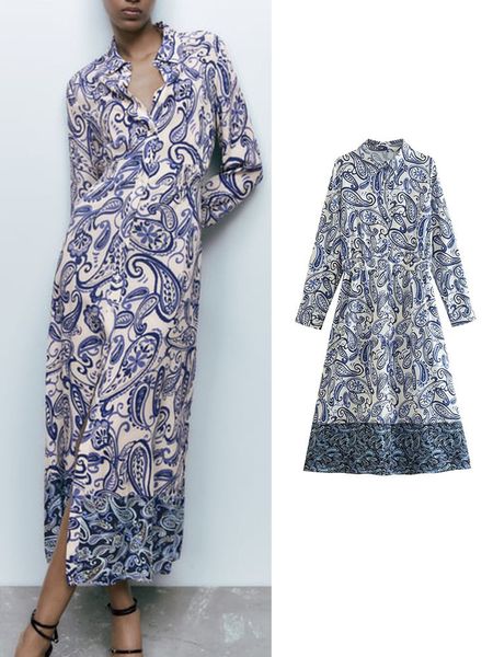 casual dresses traf women printed dresses autumn loose vintage turn down collar female single breasted mid-calf dresses soft vestidos 220829, Black;gray
casual dresses traf women printed dresses autumn loose vintage turn down collar female single breasted mid-calf dresses soft vestidos 220829, Black;gray