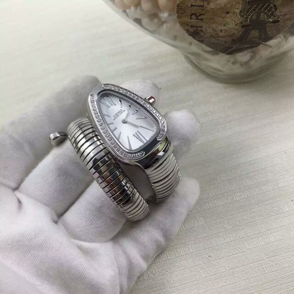 women quartz watch rose gold diamonds snake lady female fashion watches, Slivery;brown
women quartz watch rose gold diamonds snake lady female fashion watches, Slivery;brown