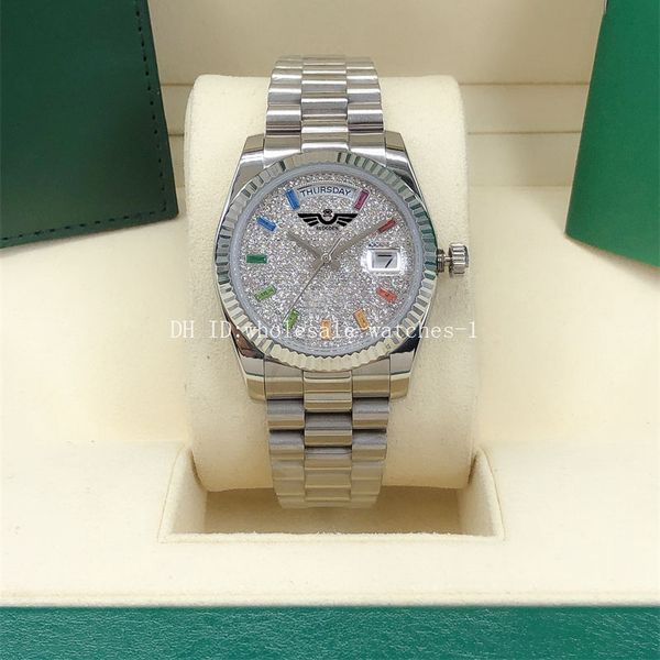 6 style watches 36mm full diamond dail 128396 m128396tbr-0006 president sapphire 18k automatic mechanical mens watch men's wristwatches, Slivery;brown
6 style watches 36mm full diamond dail 128396 m128396tbr-0006 president sapphire 18k automatic mechanical mens watch men's wristwatches, Slivery;brown