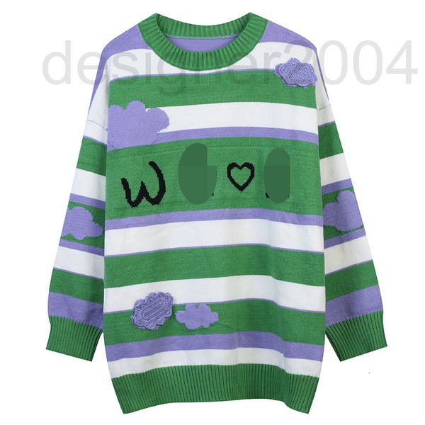 women's sweaters designer 2022 autumn new knitted sweater women's contrast color stripe cloud letter jacquard round neck long slee, White;black
women's sweaters designer 2022 autumn new knitted sweater women's contrast color stripe cloud letter jacquard round neck long slee, White;black