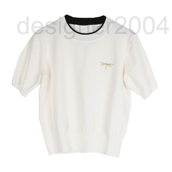 women's sweaters designer spring and summer new women's wear set pair short sleeve contrast color dragonfly embroidery round neck, White;black
women's sweaters designer spring and summer new women's wear set pair short sleeve contrast color dragonfly embroidery round neck, White;black