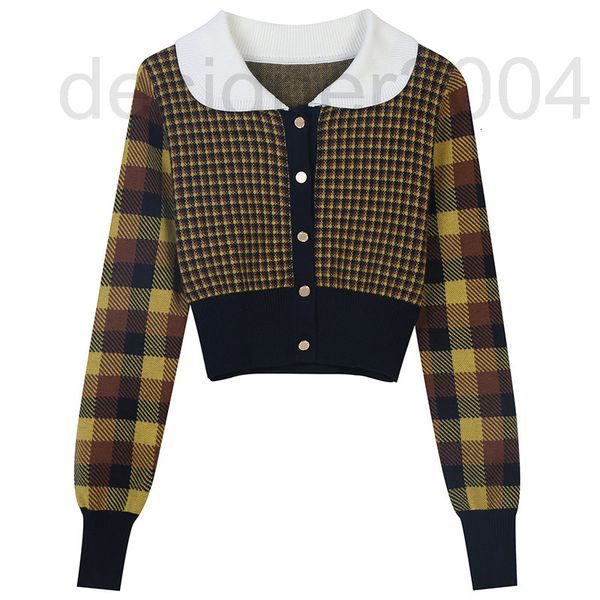women's sweaters designer french autumn winter 2021 new plaid jacquard sweet slim doll collar short knitted cardigan women's coat, White;black
women's sweaters designer french autumn winter 2021 new plaid jacquard sweet slim doll collar short knitted cardigan women's coat, White;black
