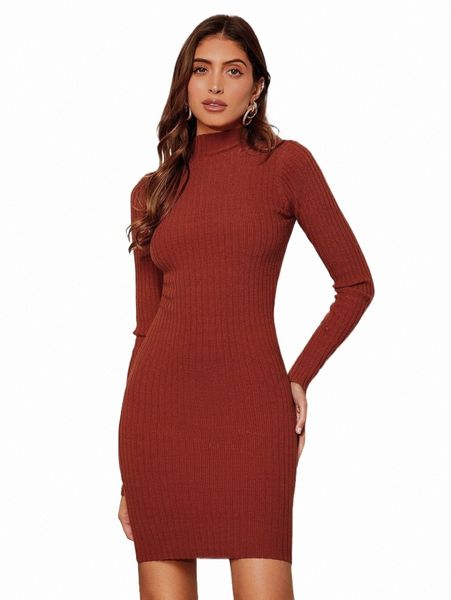 women's sweaters mock neck solid bodycon sweater dress q36i#, White;black