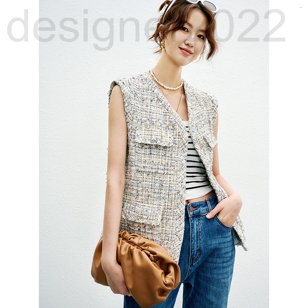 women's knits & tees designer match with japanese tweed gold and silver blended box type small fragrance vest d3lu, White
women's knits & tees designer match with japanese tweed gold and silver blended box type small fragrance vest d3lu, White