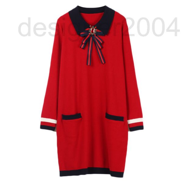 casual dresses designer autumn and winter new women's clothing contrast color lapel long sleeve diamond bowknot medium slim knit dress, Black;gray
casual dresses designer autumn and winter new women's clothing contrast color lapel long sleeve diamond bowknot medium slim knit dress, Black;gray