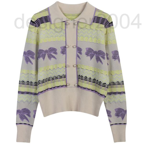 women's sweaters designer early autumn 2022 new women's wear stripe bow jacquard pearl double breasted long sleeve knitted pullove, White;black
women's sweaters designer early autumn 2022 new women's wear stripe bow jacquard pearl double breasted long sleeve knitted pullove, White;black