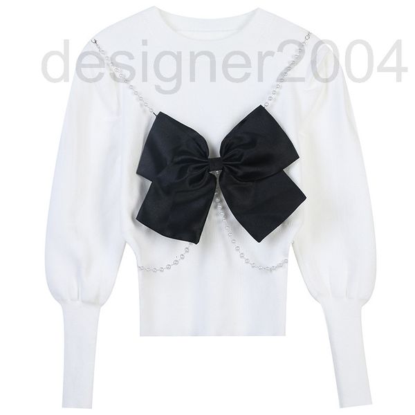 women's sweaters designer korean version 2021 autumn and winter new nail bead bow splicing design fashion slim fitting knitted pullover, White;black
women's sweaters designer korean version 2021 autumn and winter new nail bead bow splicing design fashion slim fitting knitted pullover, White;black