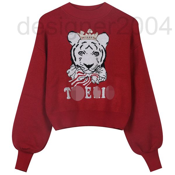 women's sweaters designer new year's red sweater new autumn and winter tiger embroidery with diamond long sleeve loose pullover kn, White;black
women's sweaters designer new year's red sweater new autumn and winter tiger embroidery with diamond long sleeve loose pullover kn, White;black