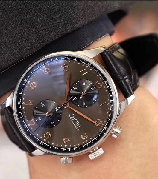 quartz chronograph men watch pilot rose gold black blue brown leather, Slivery;brown
quartz chronograph men watch pilot rose gold black blue brown leather, Slivery;brown