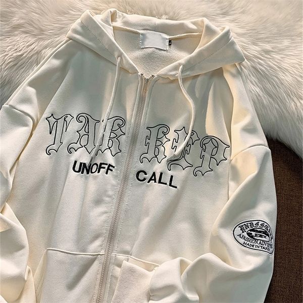 women's hoodies sweatshirts letter embroidery women autumn retro oversized loose zipper hooded y2k casual long sleeve hoodie streetwear, Black
women's hoodies sweatshirts letter embroidery women autumn retro oversized loose zipper hooded y2k casual long sleeve hoodie streetwear, Black