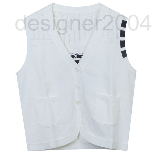 women's knits & tees designer in autumn wear the new tb classic four bar dog jacquard slim fit three button knitted vest women's i, White
women's knits & tees designer in autumn wear the new tb classic four bar dog jacquard slim fit three button knitted vest women's i, White